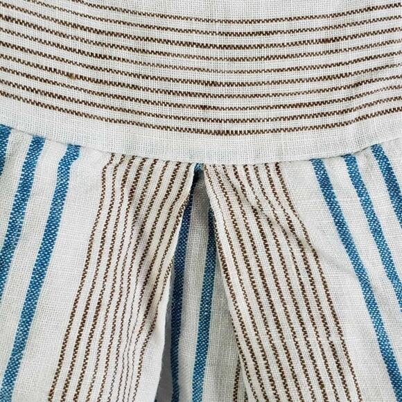 J Jill Love Linen Dress Women’s Large L Gray Blue Striped Geometric Sleeveless - Picture 5 of 10